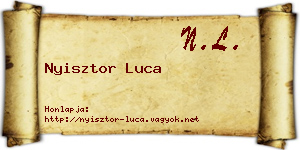 Nyisztor Luca névjegykártya